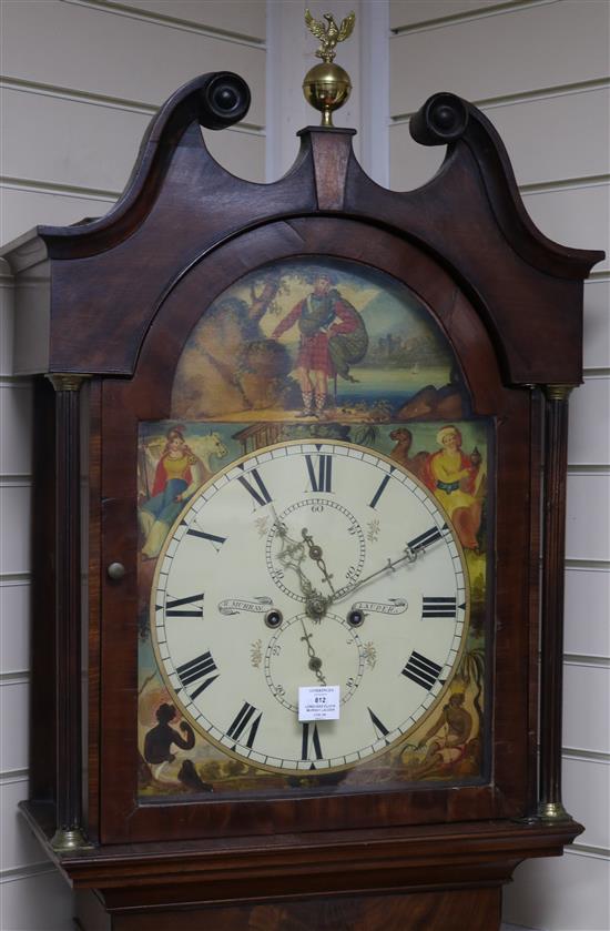 A Victorian mahogany eight day longcase clock R Murray Lauder W.55cm